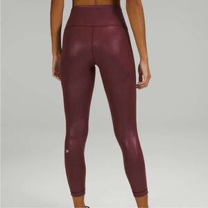 NWT Lululemon Wunder Train 25” tight size 2 foil